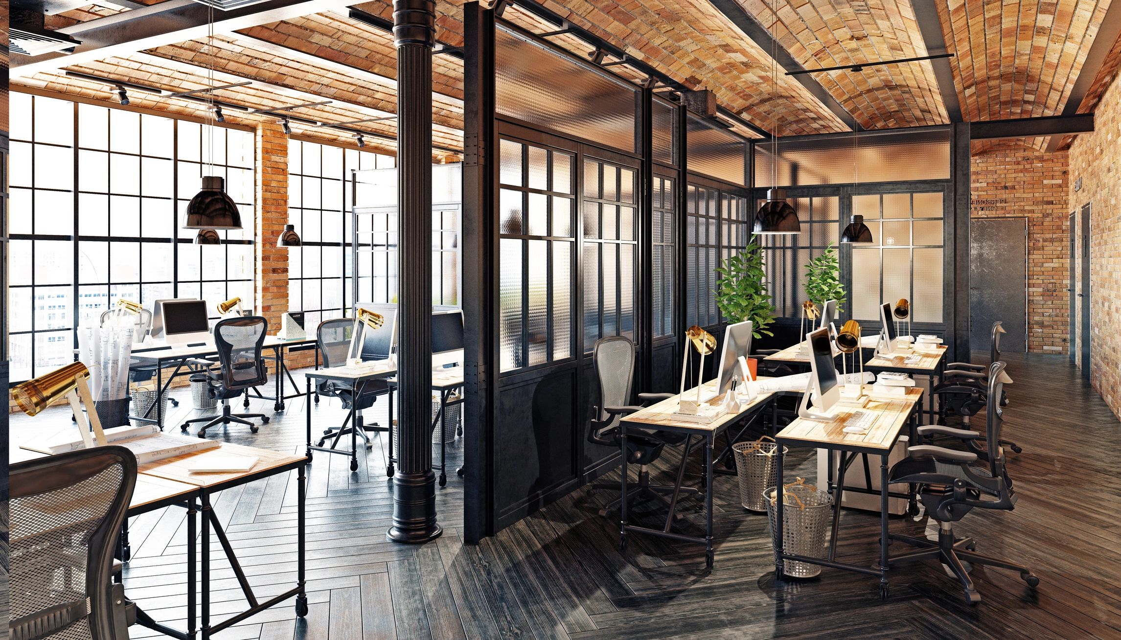 Open-plan modern office interior