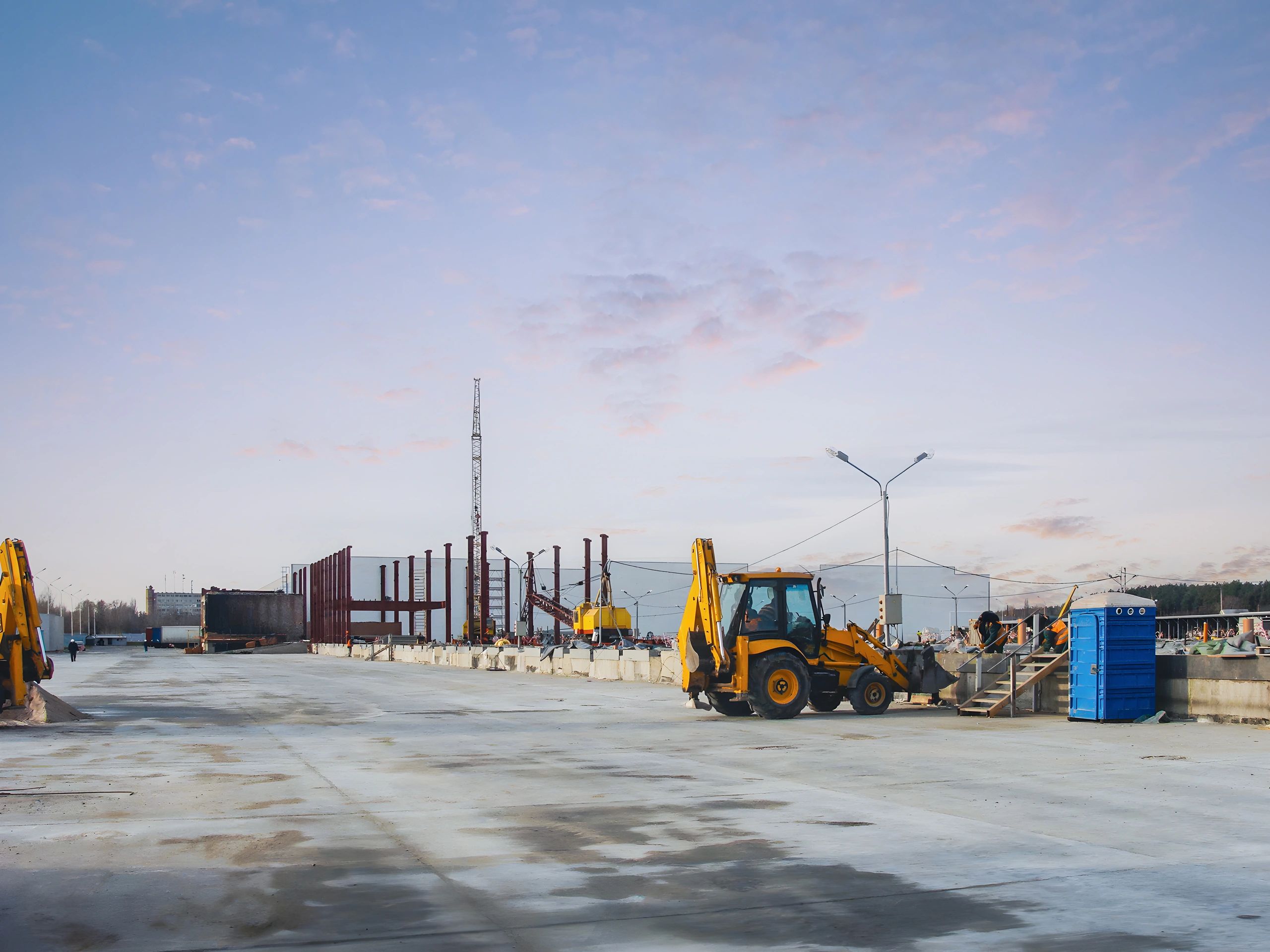Construction site with machinery